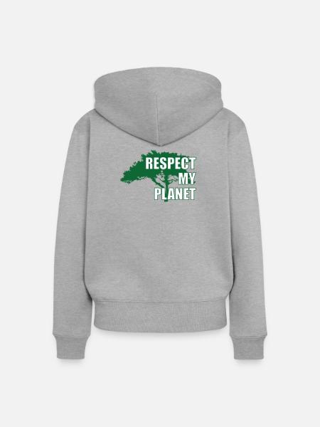 Green Warrior Wildniswald - Frauen Premium Bio Zip Hoodie - Grau meliert