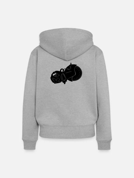 Steinsäge Steinsägemaschine - Frauen Premium Bio Zip Hoodie - Grau meliert