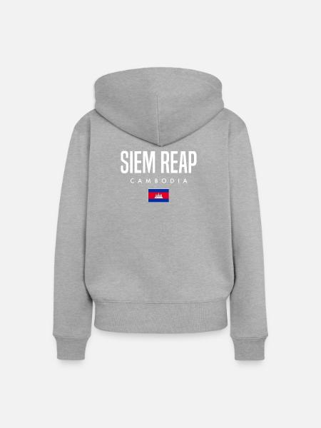 Siem Reap Kambodscha Khmer - Frauen Premium Bio Zip Hoodie - Grau meliert