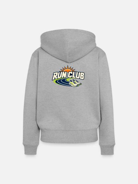Run Club Track Sunrise - Frauen Premium Bio Zip Hoodie - Grau meliert