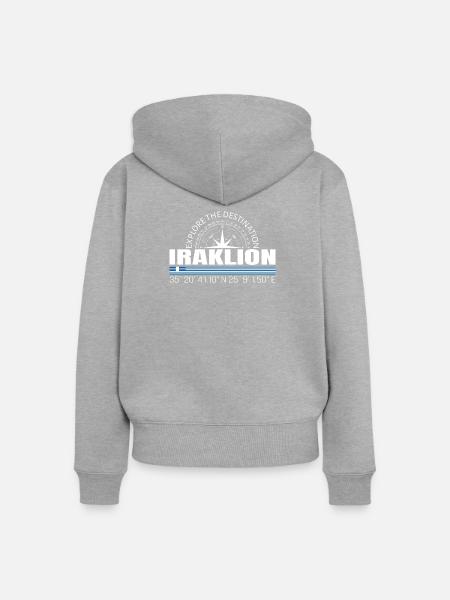 Iraklion - Frauen Premium Bio Zip Hoodie - Grau meliert
