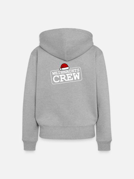 Weihnachts Crew - Frauen Premium Bio Zip Hoodie - Grau meliert