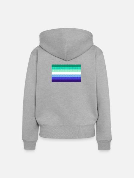 Homosexuelle Flagge - Frauen Premium Bio Zip Hoodie - Grau meliert
