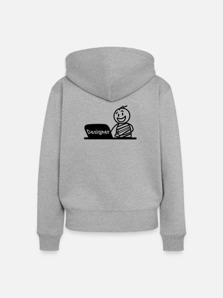 Laptop-Designer arbeiten - Frauen Premium Bio Zip Hoodie - Grau meliert
