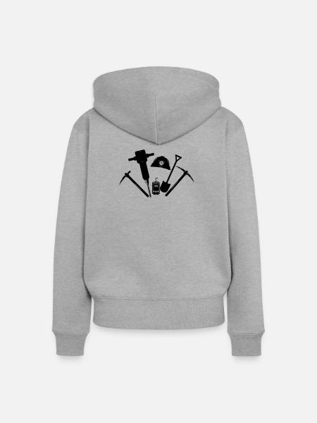 Miner-Tools - Frauen Premium Bio Zip Hoodie - Grau meliert