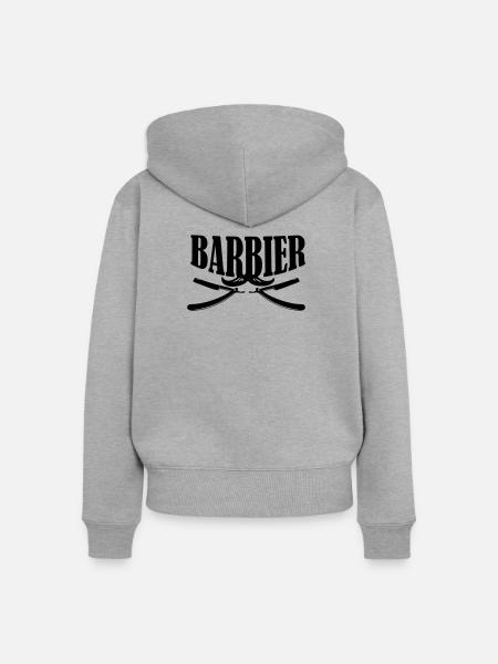 barber barbier shirt - Frauen Premium Bio Zip Hoodie - Grau meliert