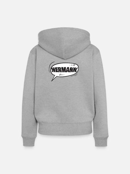 Vorname Hermann - Frauen Premium Bio Zip Hoodie - Grau meliert