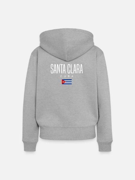 Santa Clara Kuba Kubaner - Frauen Premium Bio Zip Hoodie - Grau meliert