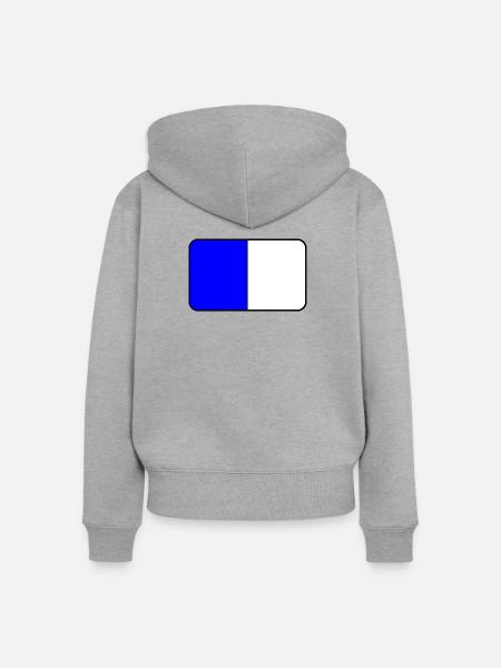 Spa-Flaggenemblem - Frauen Premium Bio Zip Hoodie - Grau meliert