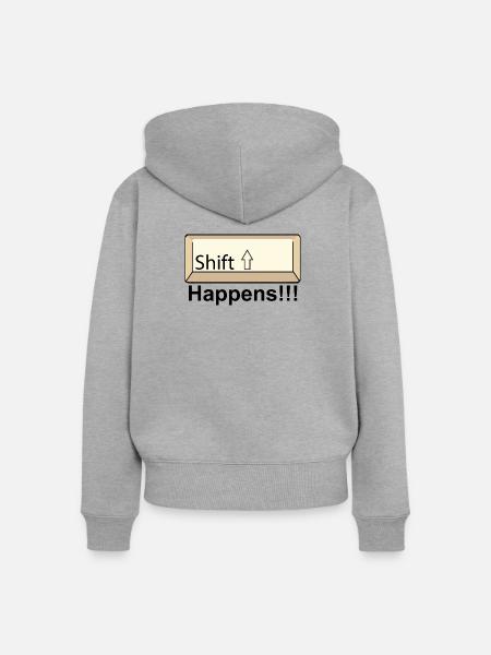 Shift Key Minimal Keyboard Design - Frauen Premium Bio Zip Hoodie - Grau meliert
