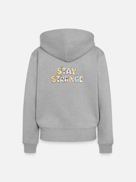 Seltsamer Schleimschrift-Textillus - Frauen Premium Bio Zip Hoodie - Grau meliert