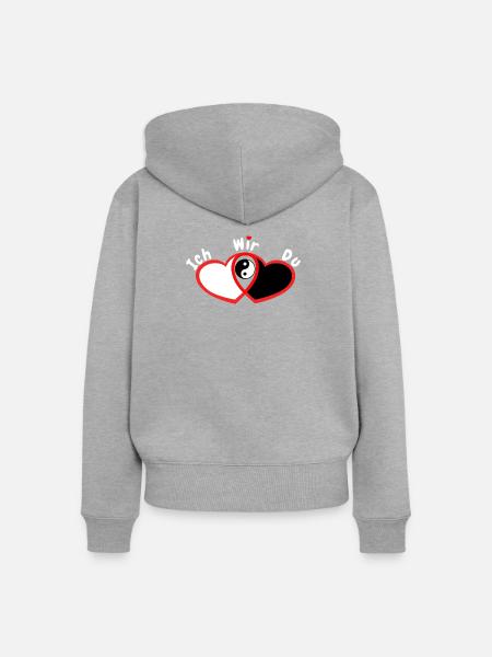 Liebespaar - Frauen Premium Bio Zip Hoodie - Grau meliert