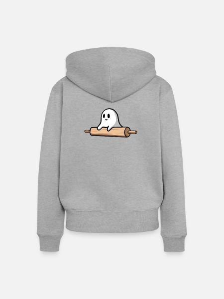 Sweet & Spooky Baking - Frauen Premium Bio Zip Hoodie - Grau meliert