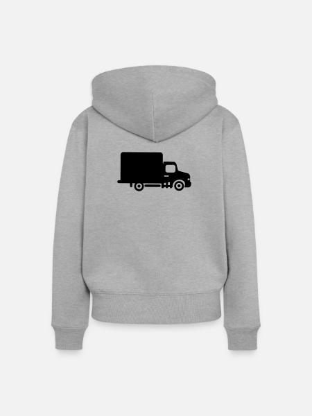 Transporter Van - Frauen Premium Bio Zip Hoodie - Grau meliert