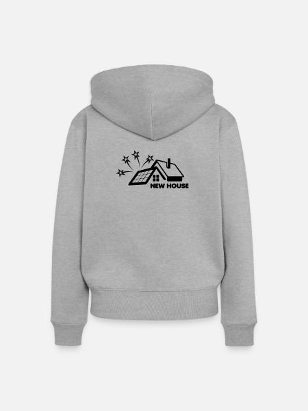 Immobilienmakler neues Solarmodulhaus - Frauen Premium Bio Zip Hoodie - Grau meliert