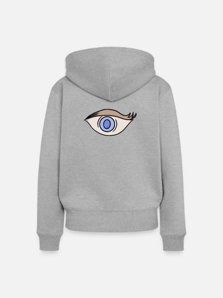 Leuchtend blaues Auge - Frauen Premium Bio Zip Hoodie - Grau meliert