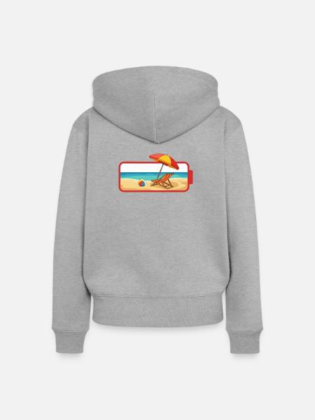 Sommer-Strandschirmstuhl - Frauen Premium Bio Zip Hoodie - Grau meliert