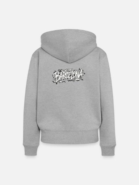 Barcelona Graffiti Hip Hop - Frauen Premium Bio Zip Hoodie - Grau meliert
