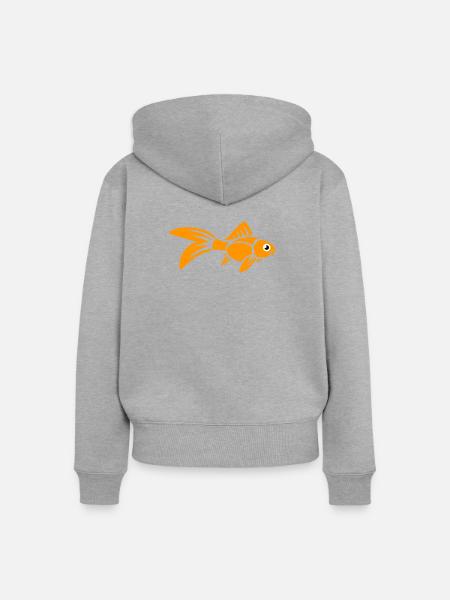 Stilisierter Goldfisch - Frauen Premium Bio Zip Hoodie - Grau meliert