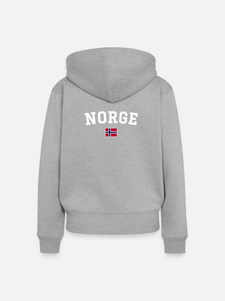 Norwegen Flagge Design Weiss - Frauen Premium Bio Zip Hoodie - Grau meliert