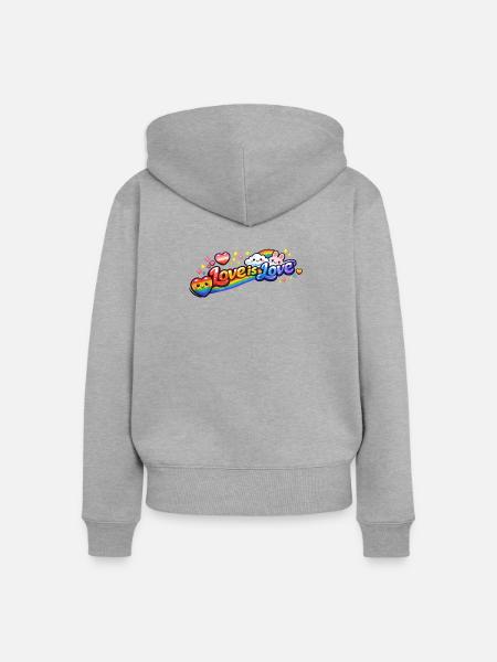 Love is Love - Frauen Premium Bio Zip Hoodie - Grau meliert