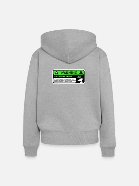 GPS-Tracker - Frauen Premium Bio Zip Hoodie - Grau meliert