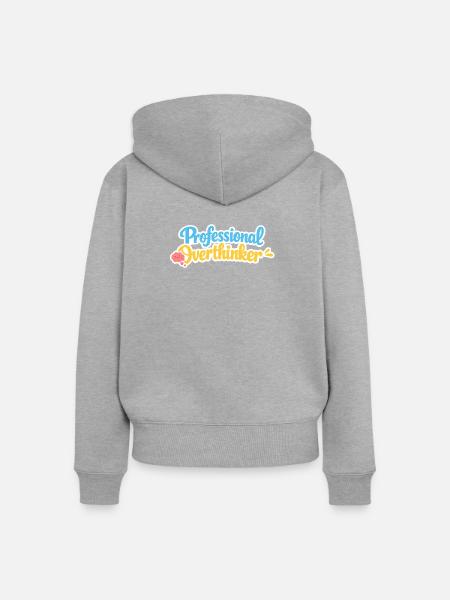 Professional OVERTHINKER - Frauen Premium Bio Zip Hoodie - Grau meliert