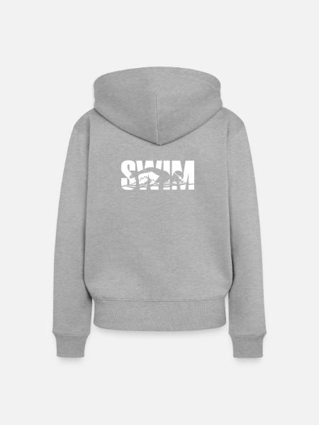 Schwimmen - Frauen Premium Bio Zip Hoodie - Grau meliert