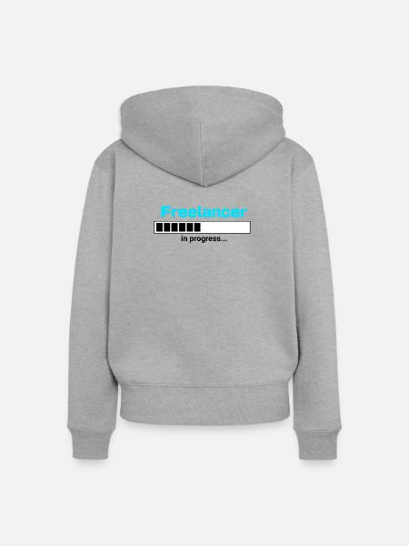 Freelancer in Progress – Selbstständigkeit Motiv - Frauen Premium Bio Zip Hoodie - Grau meliert