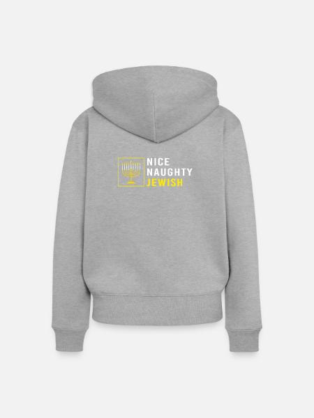 Hanukah Hanukkah Chanukkah - Frauen Premium Bio Zip Hoodie - Grau meliert