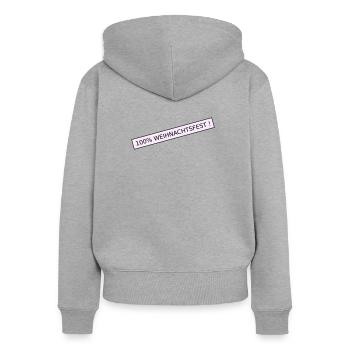100 Prozent weihnachtsfest - Frauen Premium Bio Zip Hoodie - Grau meliert - Hinten - Selfina (174cm)