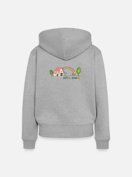 Kita Kind Regenbogen - Frauen Premium Bio Zip Hoodie - Grau meliert