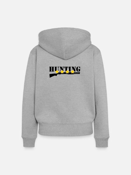 Jagd – Jäger - Frauen Premium Bio Zip Hoodie - Grau meliert