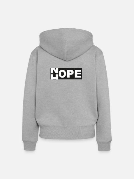 Hope Nope - Frauen Premium Bio Zip Hoodie - Grau meliert