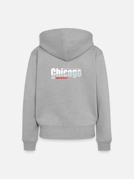 Dynamisches Sportdesign mit moderner Schärfe - Frauen Premium Bio Zip Hoodie - Grau meliert