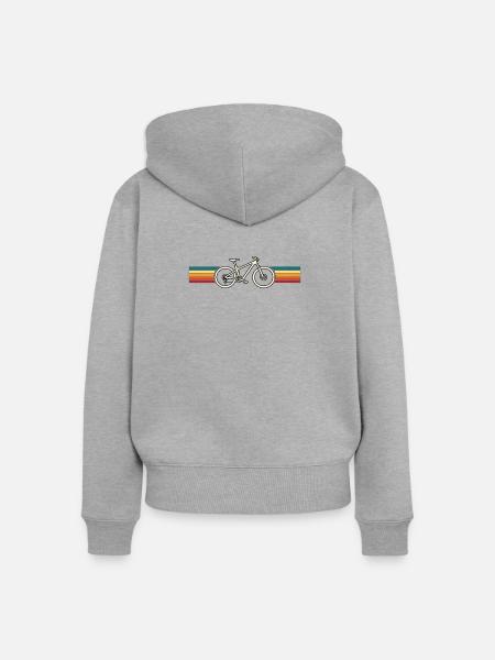 Fahrrad - Frauen Premium Bio Zip Hoodie - Grau meliert