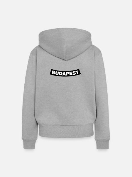 Budapest Chapter Element (JGA MC-Rocker-Design) - Frauen Premium Bio Zip Hoodie - Grau meliert