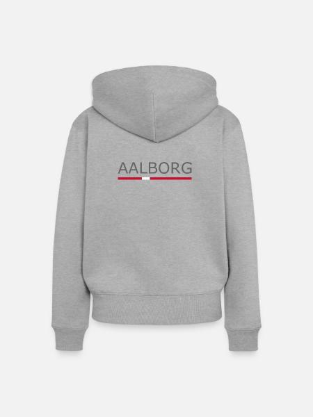 Aalborg - Denmark Flag - Dänemark - Frauen Premium Bio Zip Hoodie - Grau meliert