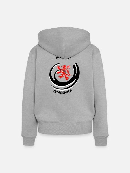 Emblem Poitou Charentes - Frauen Premium Bio Zip Hoodie - Grau meliert