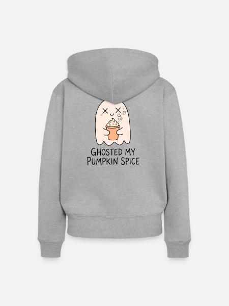 Falling Apart - Pastel Herbst Blätter  - Frauen Premium Bio Zip Hoodie - Grau meliert