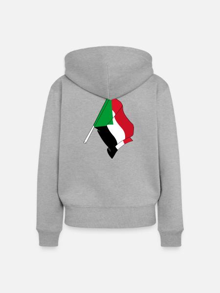 Flagge Sudan - Frauen Premium Bio Zip Hoodie - Grau meliert