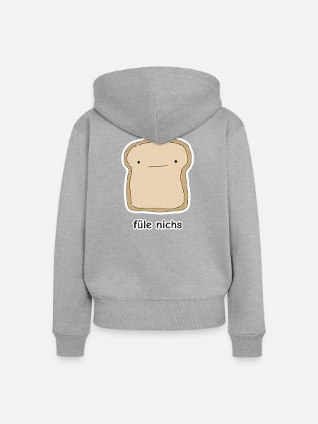 füle nichs – Toast Meme - Frauen Premium Bio Zip Hoodie - Grau meliert