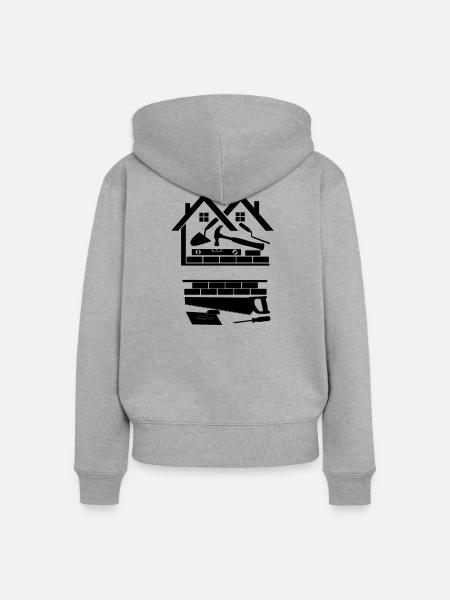 Logo der Baufirma "Häuser" - Frauen Premium Bio Zip Hoodie - Grau meliert