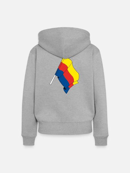 Flagge der Provinz Nordholland - Frauen Premium Bio Zip Hoodie - Grau meliert