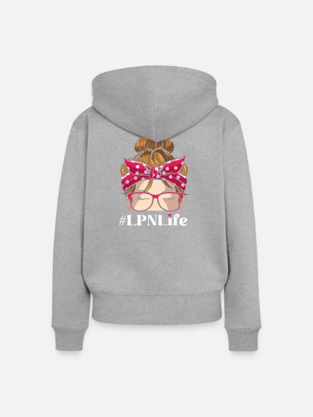 Krankenpflegerin Krankenschwester Krankenpfleger - Frauen Premium Bio Zip Hoodie - Grau meliert