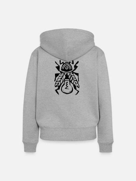 Ideenkäfer - Glühwürmchen - Frauen Premium Bio Zip Hoodie - Grau meliert