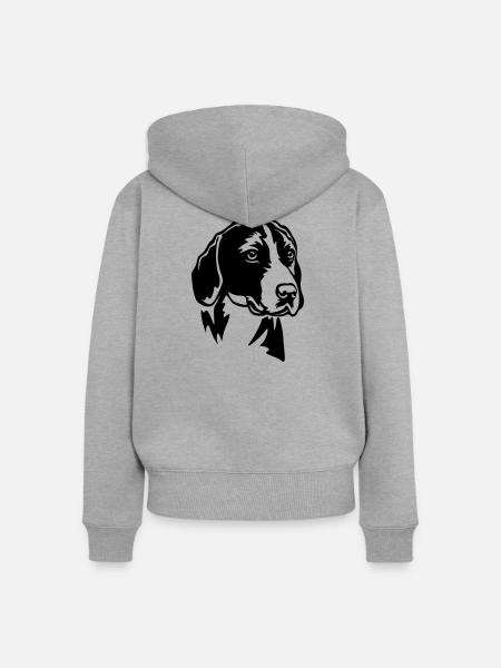 Hamiltonstövare Kopf - Frauen Premium Bio Zip Hoodie - Grau meliert