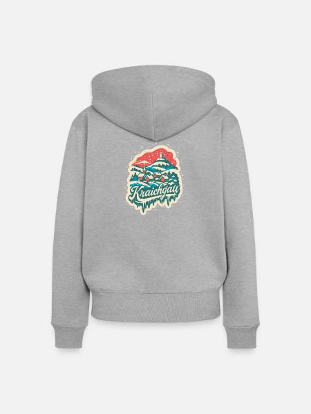 Kraichgau Baden Württemberg Winter   - Frauen Premium Bio Zip Hoodie - Grau meliert