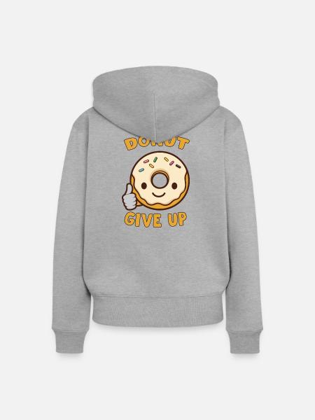 Donut-Träumer Motivation - Frauen Premium Bio Zip Hoodie - Grau meliert