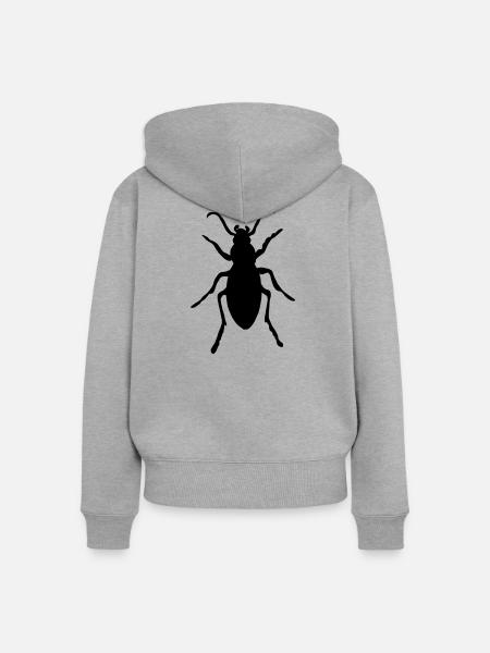 , - Frauen Premium Bio Zip Hoodie - Grau meliert